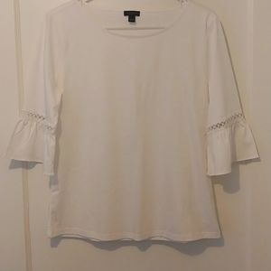 Ann Taylor white bell sleeve top. Size Medium